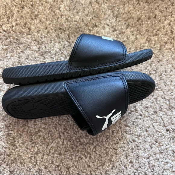 Puma Black and White “Cool Cat” 2.0 PS Little Kids Slides Size 11 - Picture 5 of 6